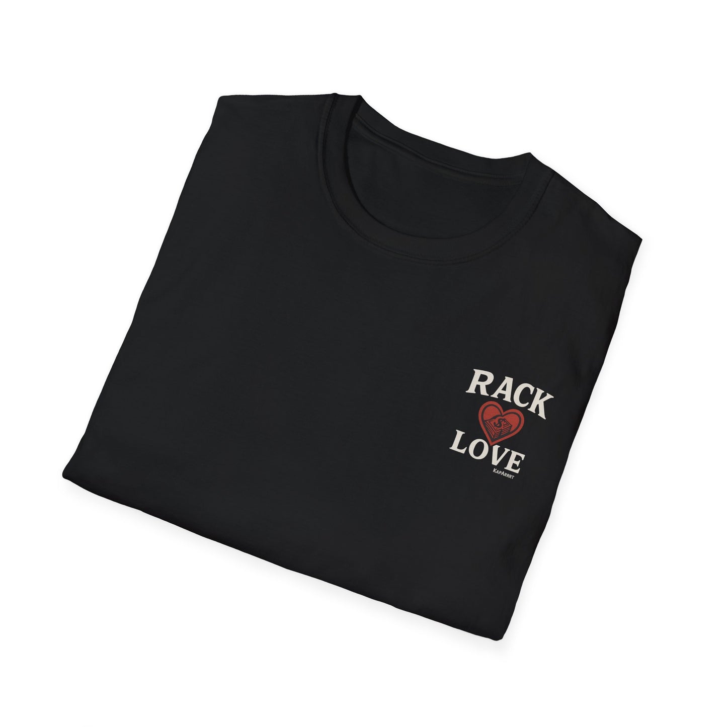 Rack Love Unisex Softstyle T-Shirt | Trendy Graphic Tee for Music Lovers, Gifts for Birthdays, Festivals, Casual Outfits, Everyday Wear