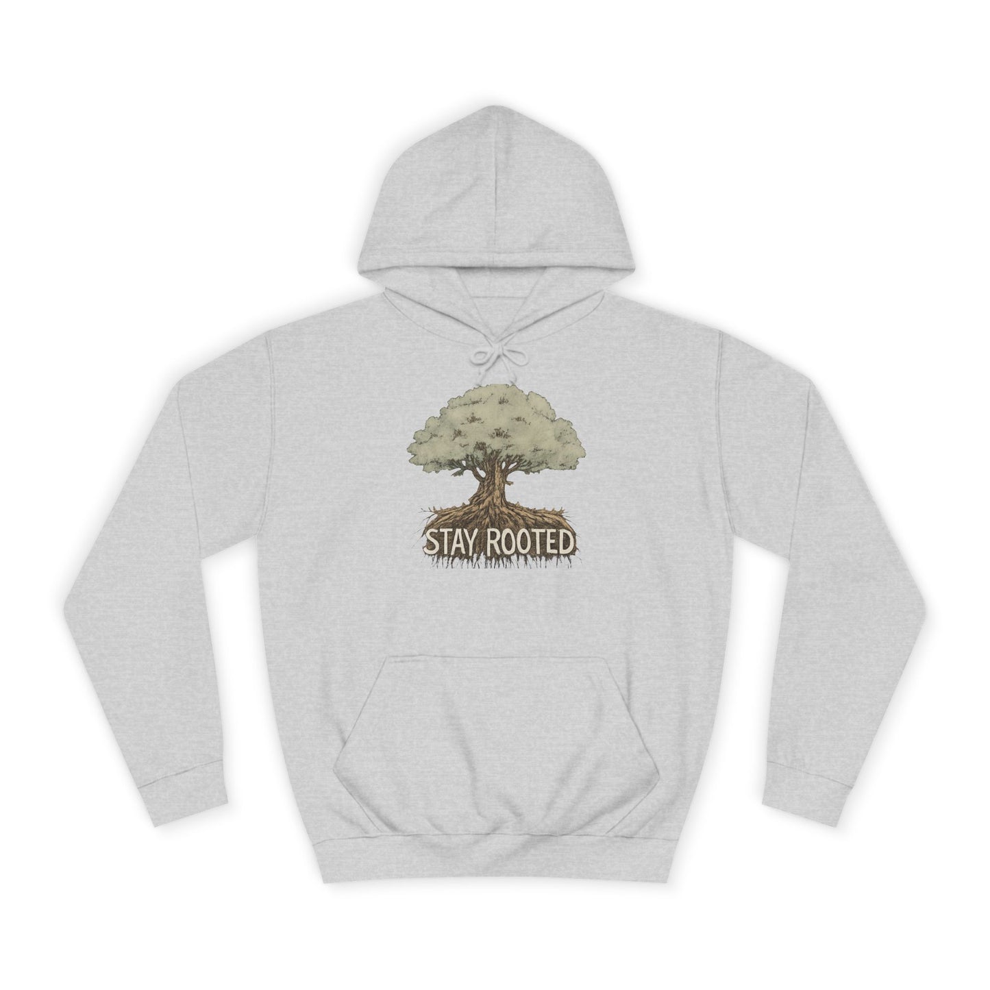 Stay Rooted Tree Hoodie — Inspirational Nature Graphic Hooded Sweatshirt