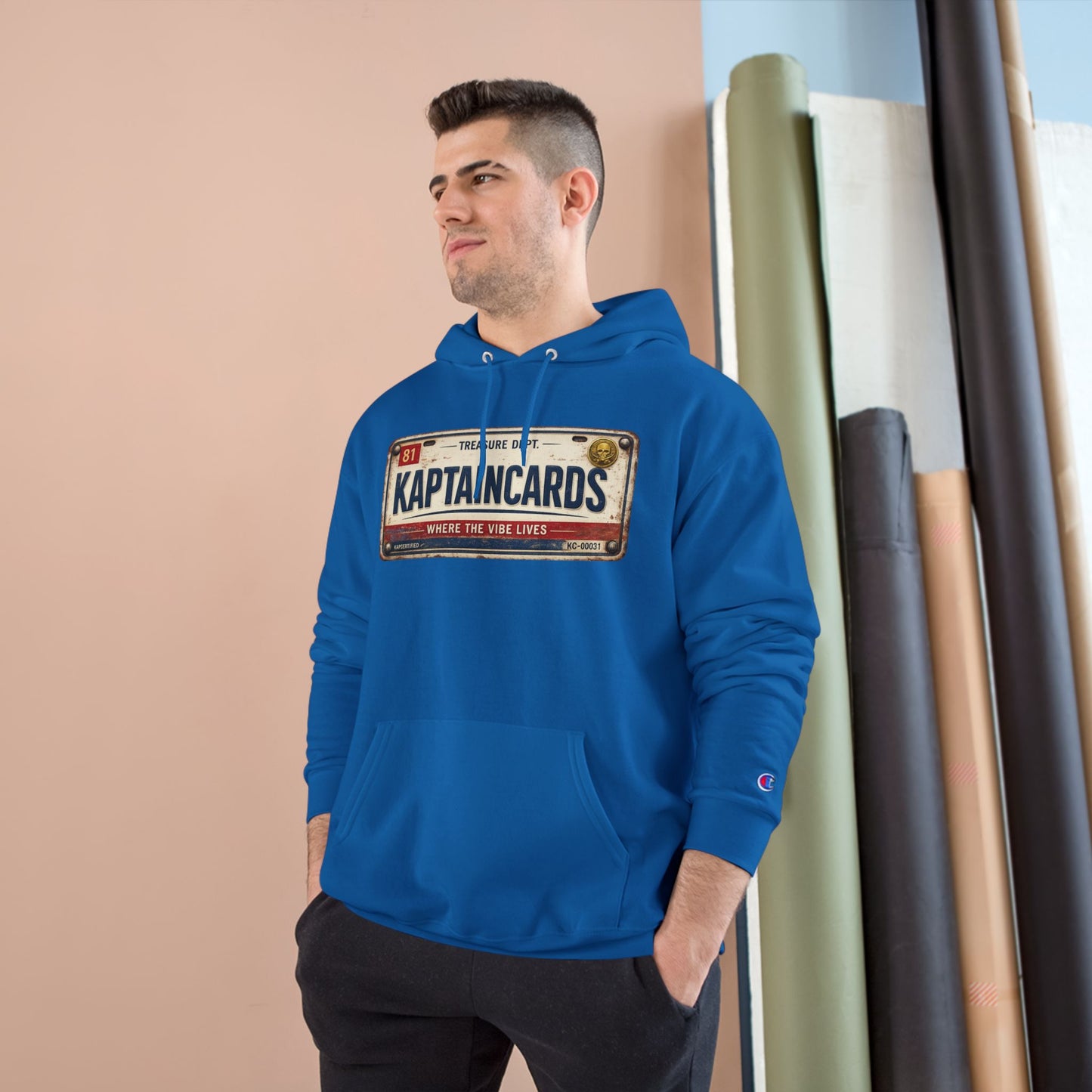 KAPTAINCARDS Retro License Plate Hoodie — Vintage Trucking Graphic Pullover