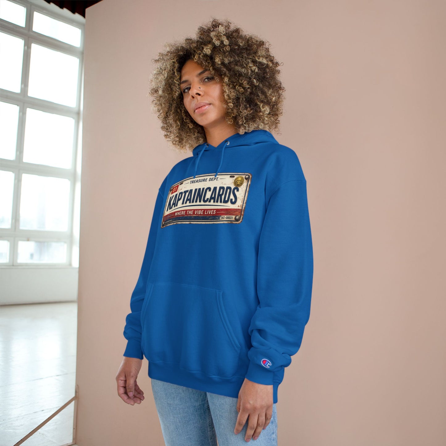 KAPTAINCARDS Retro License Plate Hoodie — Vintage Trucking Graphic Pullover